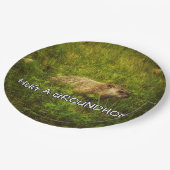 ハグ・ア・グラウンドホッグ・プレート ペーパープレート (アングル)