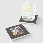 ハグ、ウェットノーズ、春ビベス – よくはしゃぐ Pet ストーンコースター (横)