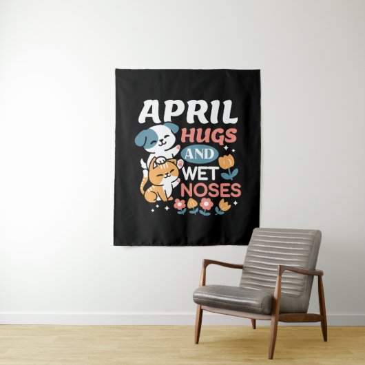 ハグ、ウェットノーズ、春ビベス – よくはしゃぐ Pet タペストリー (インサイチュ)
