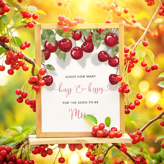 ハグ&キスさくらんぼブライダルシャワーゲーム ポスター