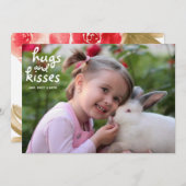 ハグ&キスウォーターカラーレッドローズバレンタインデー シーズンカード (正面/裏面)