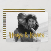 ハグ&キスゴールドフォイルバレンタインデーの写真 シーズンカード (正面/裏面)