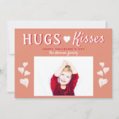 ハグ&キスハートバレンタインデーの写真カード シーズンカード (正面)