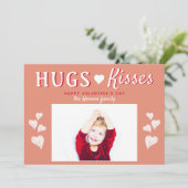 ハグ&キスハートバレンタインデーの写真カード シーズンカード (スタンド正面)