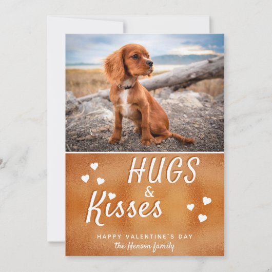 ハグ&キスハートバレンタインデーの写真 シーズンカード (正面)