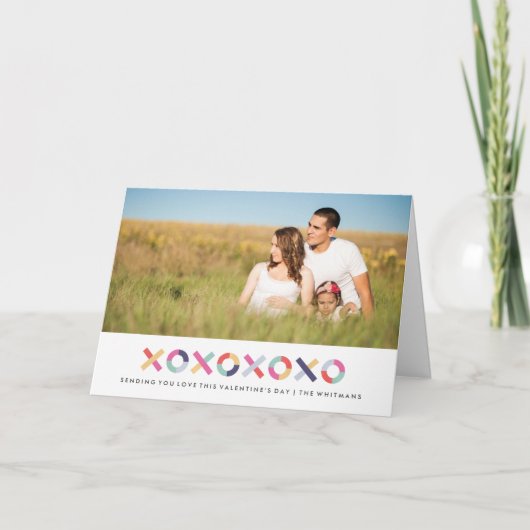 ハグ+キスバレンタインデイカード – パウダー シーズンカード (正面)