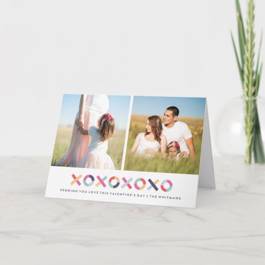 ハグ+キスバレンタインデイカード – パウダー シーズンカード (正面)