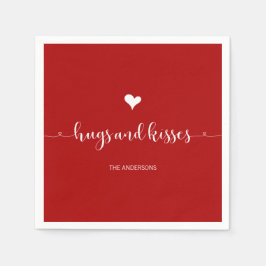 ハグ&キスバレンタインデー紙ナプキンス スタンダードカクテルナプキン