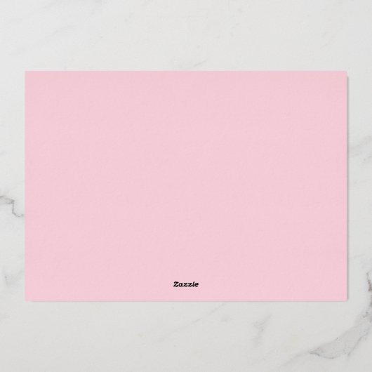 ハグ&キスピンク白モダンはっきりしたタイポグラフィ 箔シーズンカード (裏面)