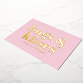 ハグ&キスピンク白モダンはっきりしたタイポグラフィ 箔シーズンカード (回転した状態)