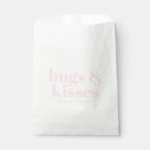 ハグ&キスピンク白モダンタイポグラフィカスタム フェイバーバッグ (正面)