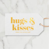 ハグ&キスモダンはっきりしたタイポグラフィカスタム ギフトタグ (正面 (横))