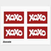 ハグ&キスラブ&ハート 長方形シール (シート)