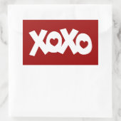 ハグ&キスラブ&ハート 長方形シール (バッグ)