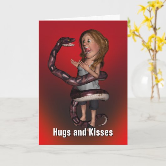 ハグ&キス誕生日 カード (黄色い花)