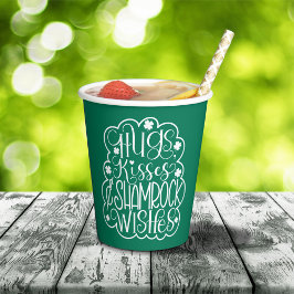 ハグ、キス、シャムロックの願い聖パトリックの日 紙コップ
