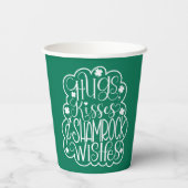ハグ、キス、シャムロックの願い聖パトリックの日 紙コップ (裏面)