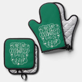 ハグ、キス、シャムロックの願い聖パトリックの日 鍋つかみ&鍋敷きセット (正面/裏面)