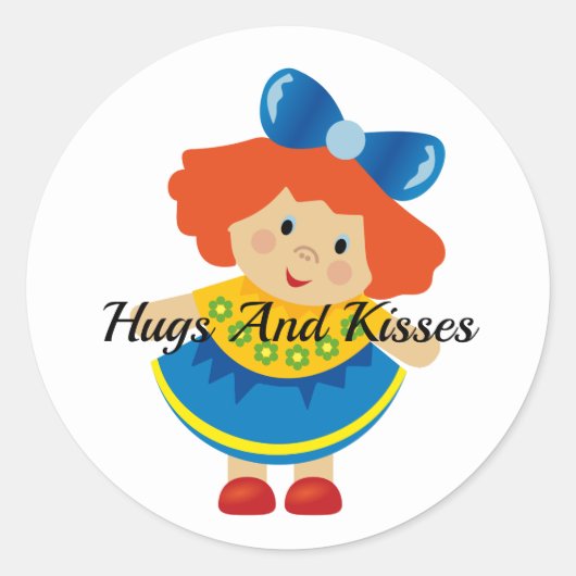 ハグ＆キス ドール ステッカー (正面)