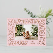 「ハグ&キス&バレンタインの願い」ハンドレター 箔シーズンカード (立ち正面)