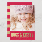 ハグ&キス |バレンタインデーのフォトカード シーズンカード (正面/裏面)