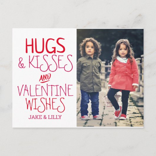 ハグ&キス|バレンタインデーの写真 シーズンポストカード (正面)