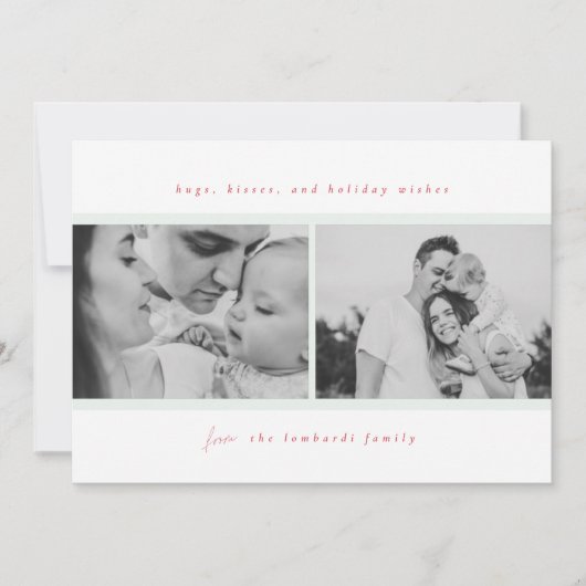 ハグ、キス、ホリデーウィッシュズグリーン 案内状 (正面)