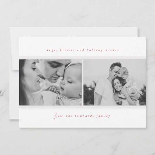 ハグ、キス、ホリデーウィッシュレッド 案内状 (正面)