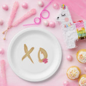 ハグ＆キス リップ XO ペーパープレート (パーティー)