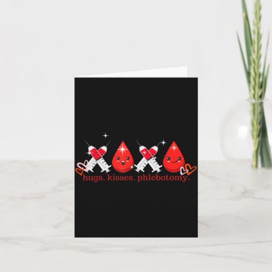 ハグ キス 採血 バレンタイン 採血技師 ラボ T カード (正面)