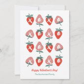 ハグ&キス 赤いイチゴのバレンタインデーカード シーズンカード (正面)