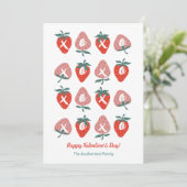 ハグ&キス 赤いイチゴのバレンタインデーカード シーズンカード (スタンド正面)