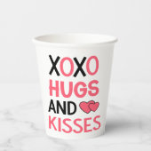 ハグ キス XOXO  ウェディングパーティー ブライズシャワー 紙コップ (正面)