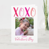 ハグ&キス(XOXO)バモダンレンタインデー シーズンカード (正面)