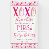 ハグ＆キス (XOXO) バレンタインデーのブライズシャワー 横断幕 (縦)
