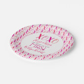 ハグ&キス (XOXO) バレンタインデーのブライダルシャワー ペーパープレート (アングル)