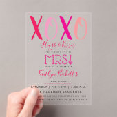 ハグ&キス(XOXO)バレンタインデーブライダルシャワー アクリル招待状 (インサイチュ (ポータブル))