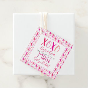 ハグ&キス(XOXO)バレンタインデーブライダルシャワー フェイバータグ