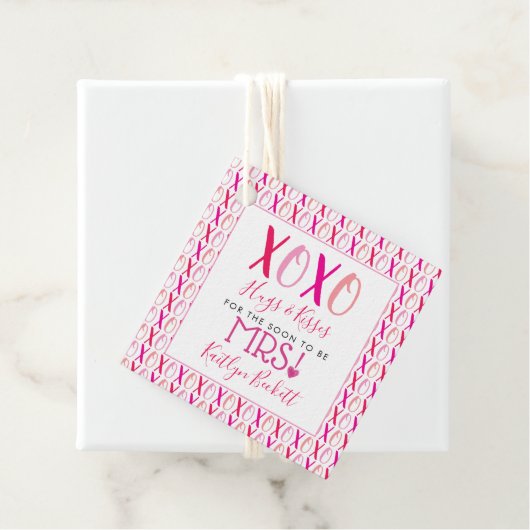 ハグ&キス(XOXO)バレンタインデーブライダルシャワー フェイバータグ (インサイチュ)