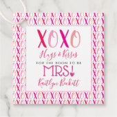 ハグ&キス(XOXO)バレンタインデーブライダルシャワー フェイバータグ (正面)