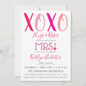 ハグ&キス(XOXO)バレンタインデーブライダルシャワー 招待状 (正面)