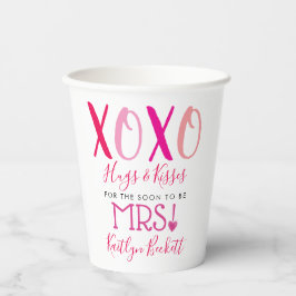 ハグ&キス(XOXO)バレンタインデーブライダルシャワー 紙コップ