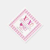 ハグ&キス(XOXO)バレンタインデー1日 スタンダードカクテルナプキン (角)