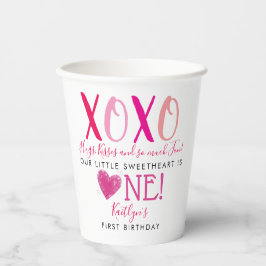 ハグ&キス(XOXO)バレンタインデー1日 紙コップ