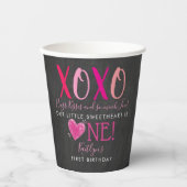 ハグ&キス(XOXO)バレンタインデー1日 紙コップ (正面)