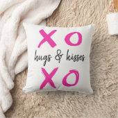ハグ&キス, xoxo，バレンタイン，ピンク クッション (ブランケット)