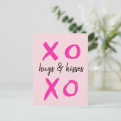 ハグ&キス, XOXO，ピンク ポストカード (スタンド正面)