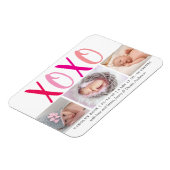 ハグ&キス(XOXO) 3写真誕生のお知らせ マグネット (左側)