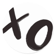 ハグ&キスXOラウンドステッカー