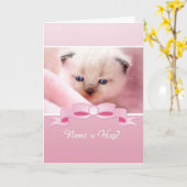 ハグ、シャムの子猫、友人勇気付けられるが必要 カード (黄色い花)